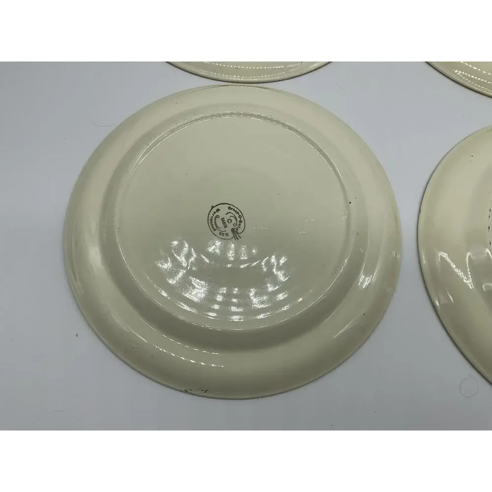 Vintage Sabin Crest-O-Gold Dinner Plates Set 4 Gold Courting Couple Rococo USA‎